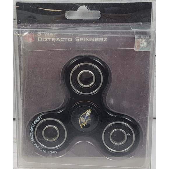 NFL Baltimore Ravens 3 Way Diztracto Fidget Spinnerz w/Team Logo in Orig. Pkg. - Picture 1 of 4